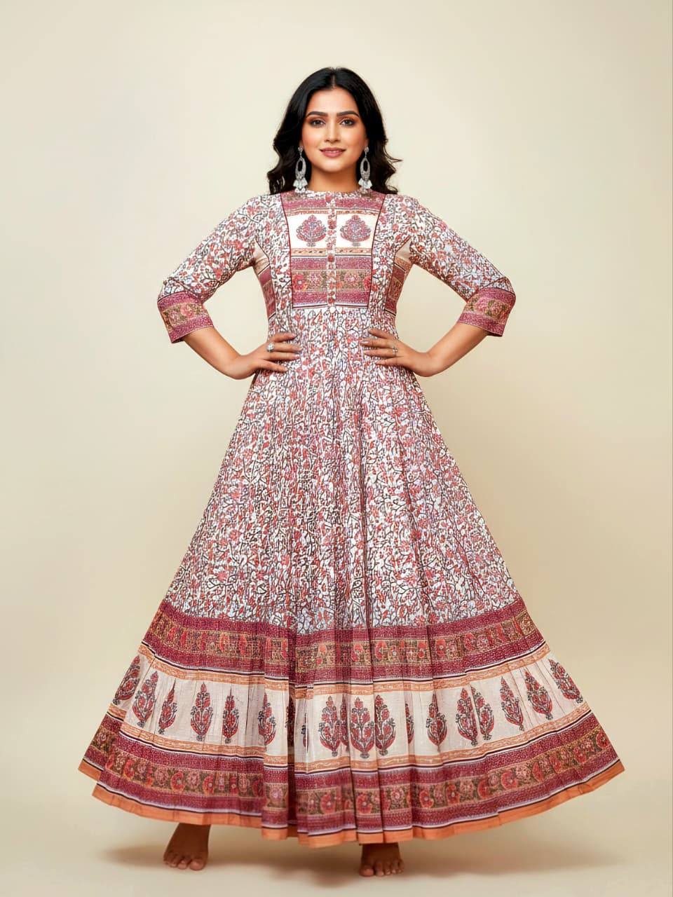 Floral Printed Anarkali Kurta Gown