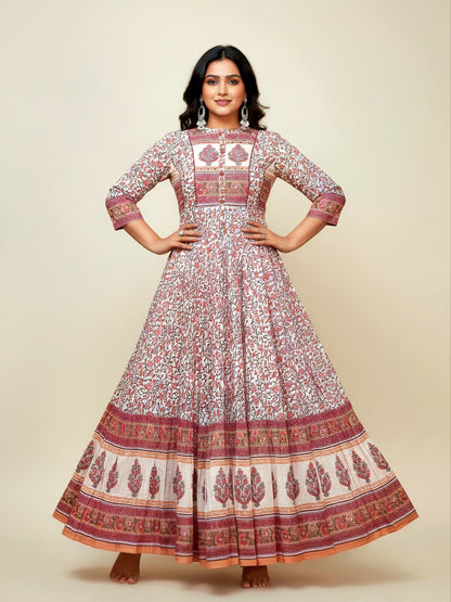 Floral Printed Anarkali Kurta Gown