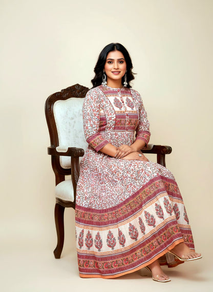 Floral Printed Anarkali Kurta Gown