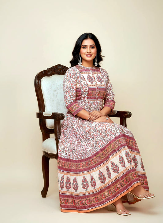 Floral Printed Anarkali Kurta Gown