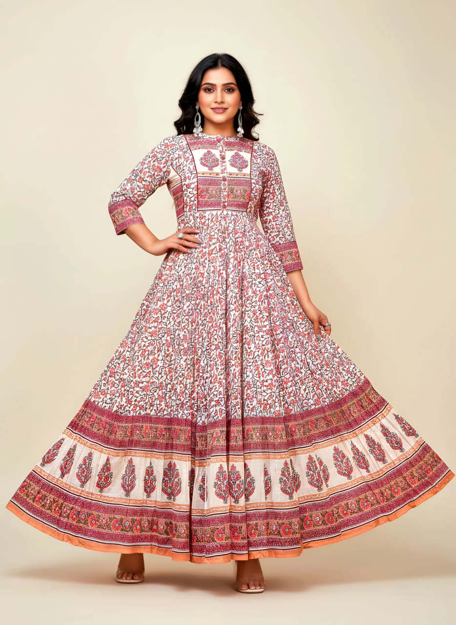 Floral Printed Anarkali Kurta Gown